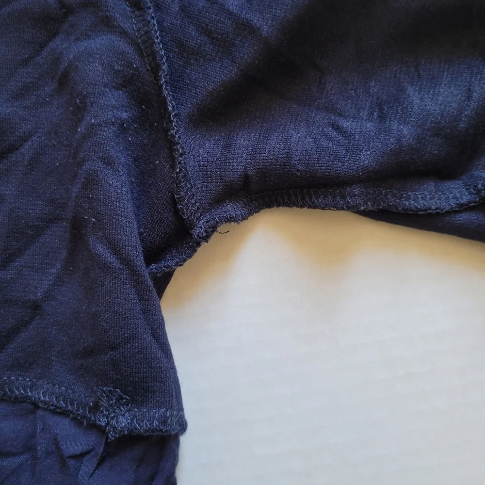 Mango golf shirt pull over top short sleeve dark blue preppy sporty size XS - Picture 11 of 15